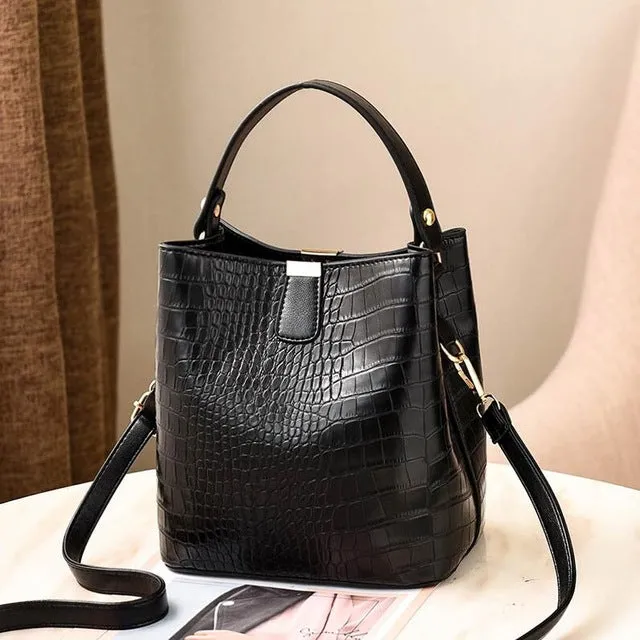 Retro Alligator Bucket Bags Women