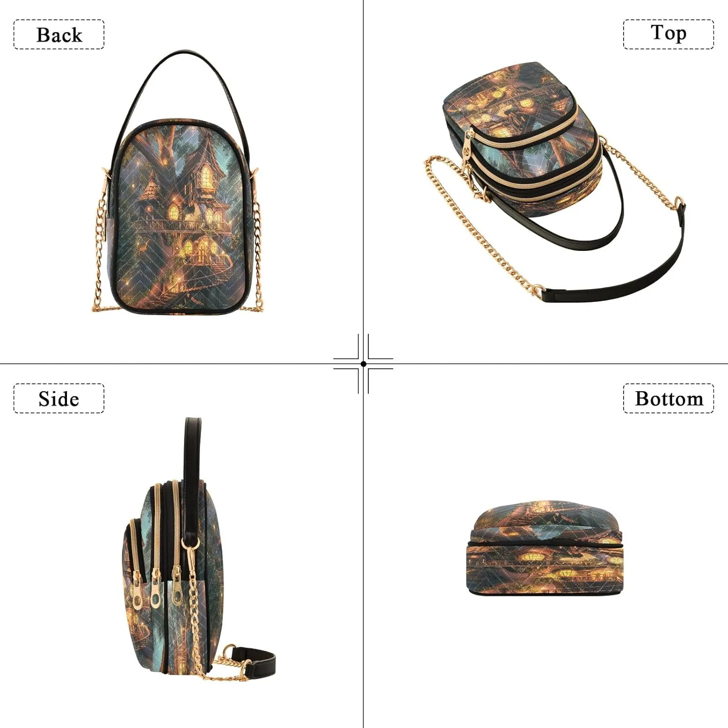 Retro Moon and Sun Cross Body Crossbody Bags for Women, Womens Handbags Trendy Small Shoulder Purses for Women
