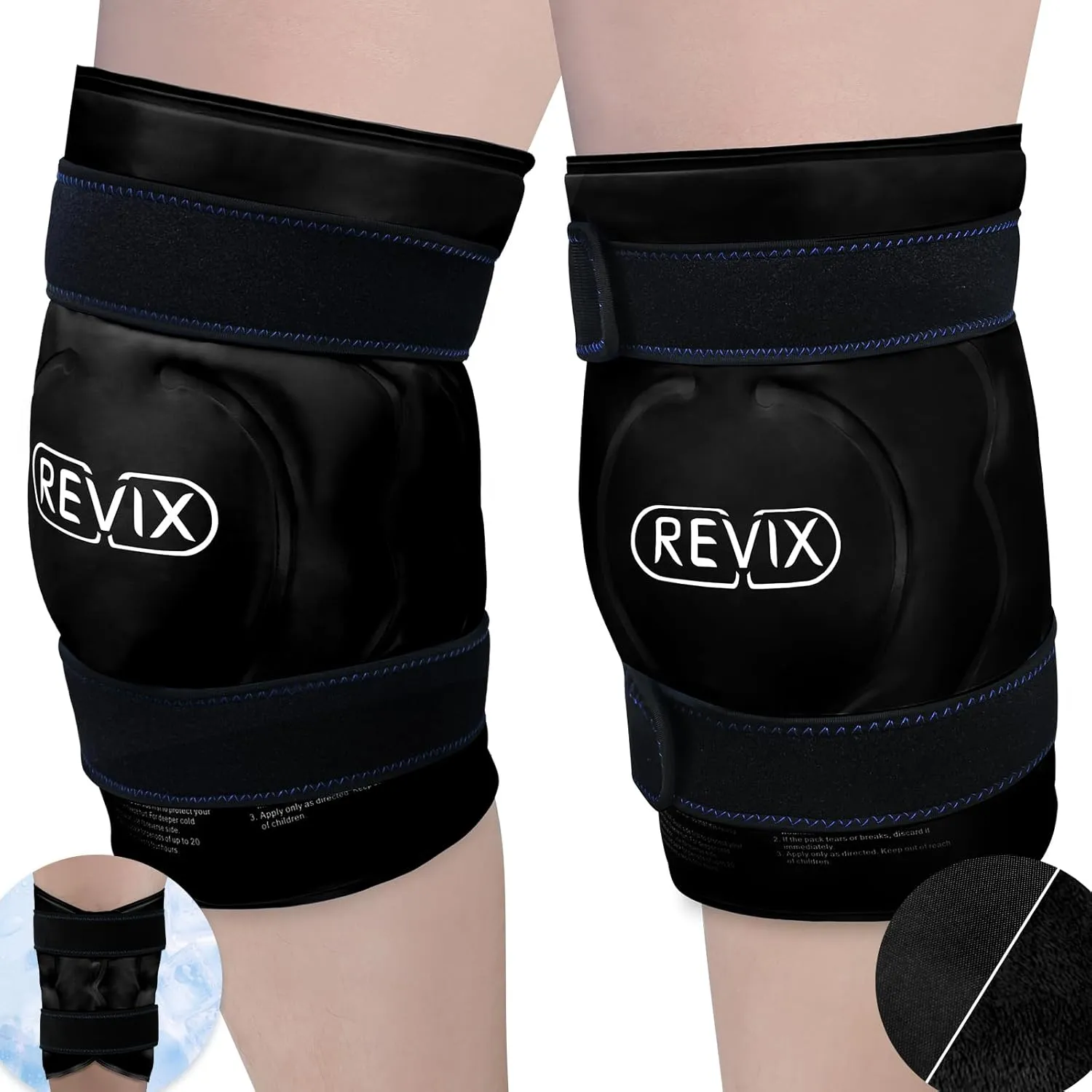 REVIX 20" XXXL Large Gel Ice Pack for Knee, Knee Ice Pack Wrap Around Entire Knee for Post-Workout Recovery, Ease Knee Discomfort and Fatigue, Promote Flexibility and Mobility, 2 Packs