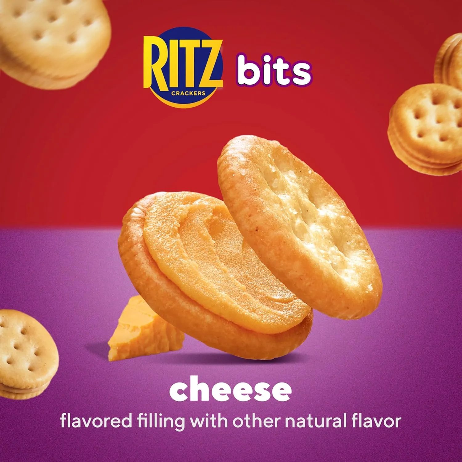 RITZ Bits Cheese Sandwich Crackers, Bulk Lunch Snacks, 40 Snack Packs (4 Boxes)