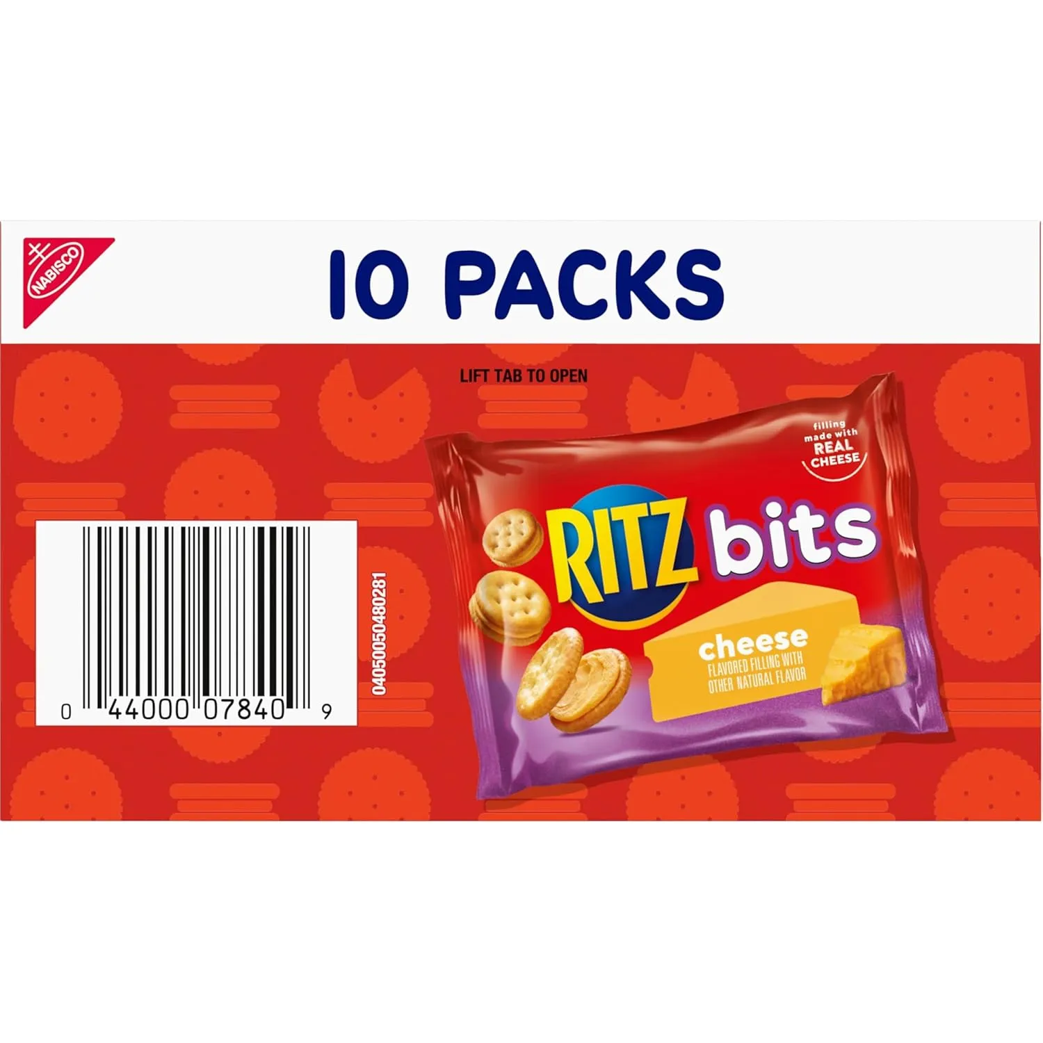RITZ Bits Cheese Sandwich Crackers, Bulk Lunch Snacks, 40 Snack Packs (4 Boxes)