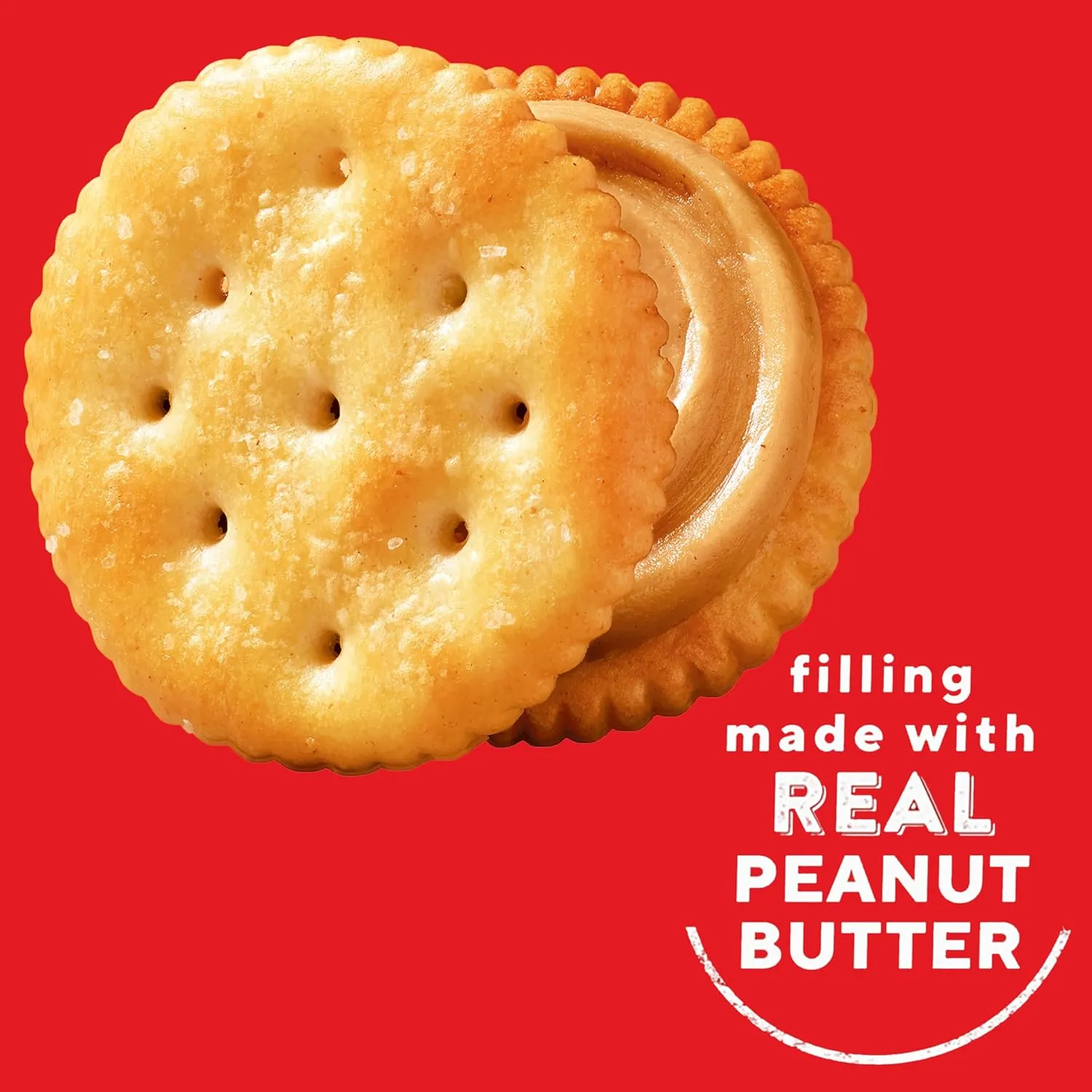 RITZ Peanut Butter Sandwich Crackers, Lunch Snacks, 48 Snack Packs (6 Boxes, 6 Crackers Per Pack)