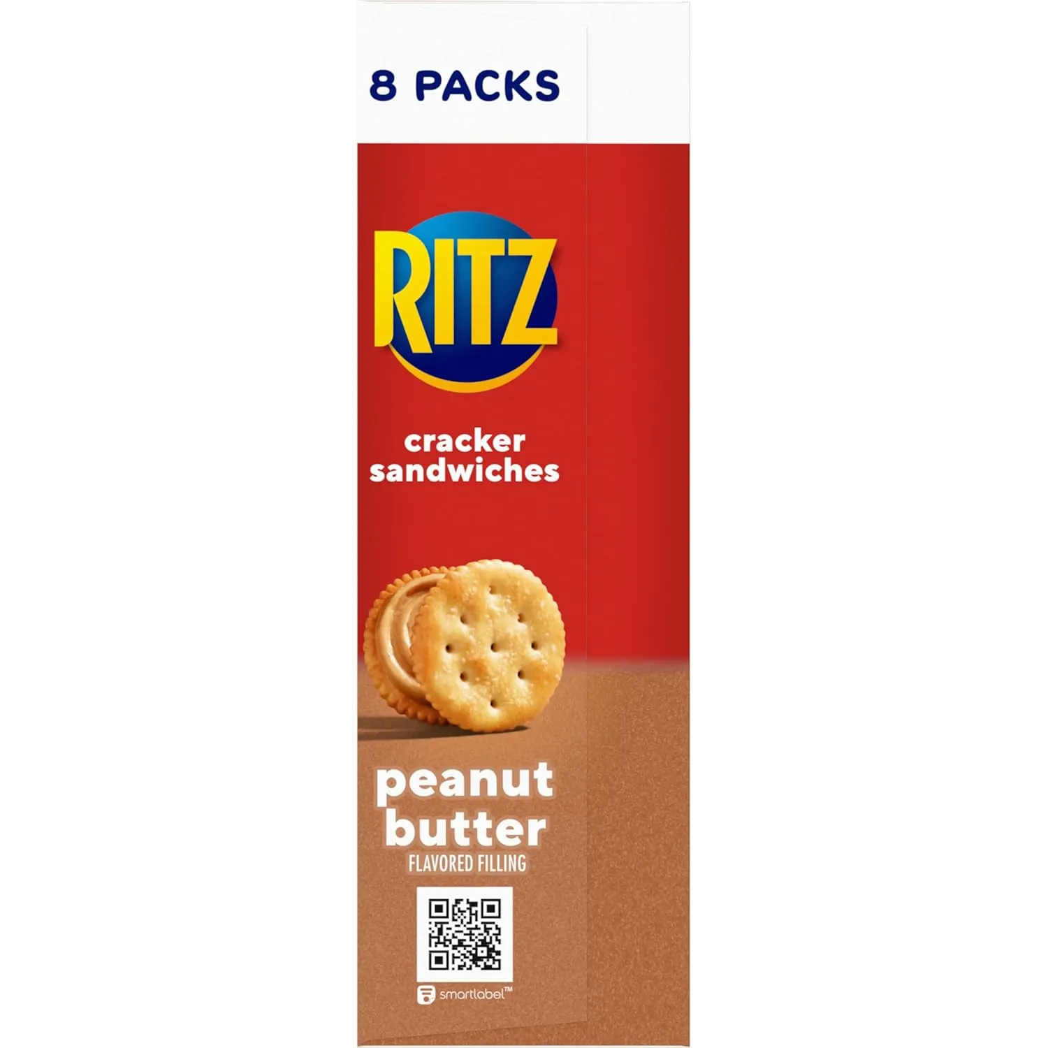 RITZ Peanut Butter Sandwich Crackers, Lunch Snacks, 48 Snack Packs (6 Boxes, 6 Crackers Per Pack)