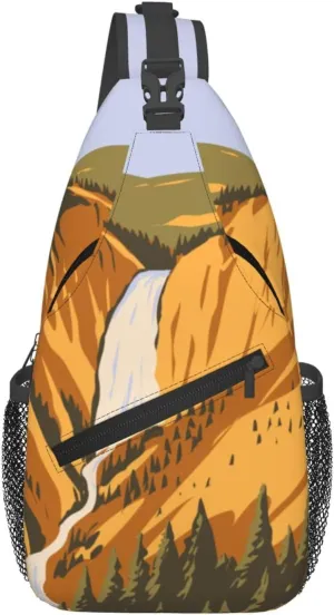 Rivers In The Loess Mountains Crossbody Bags For Women Men Chest Backpack Gym Shoulder Bag Travel Outdoor Sports Casual Crossbody Bags