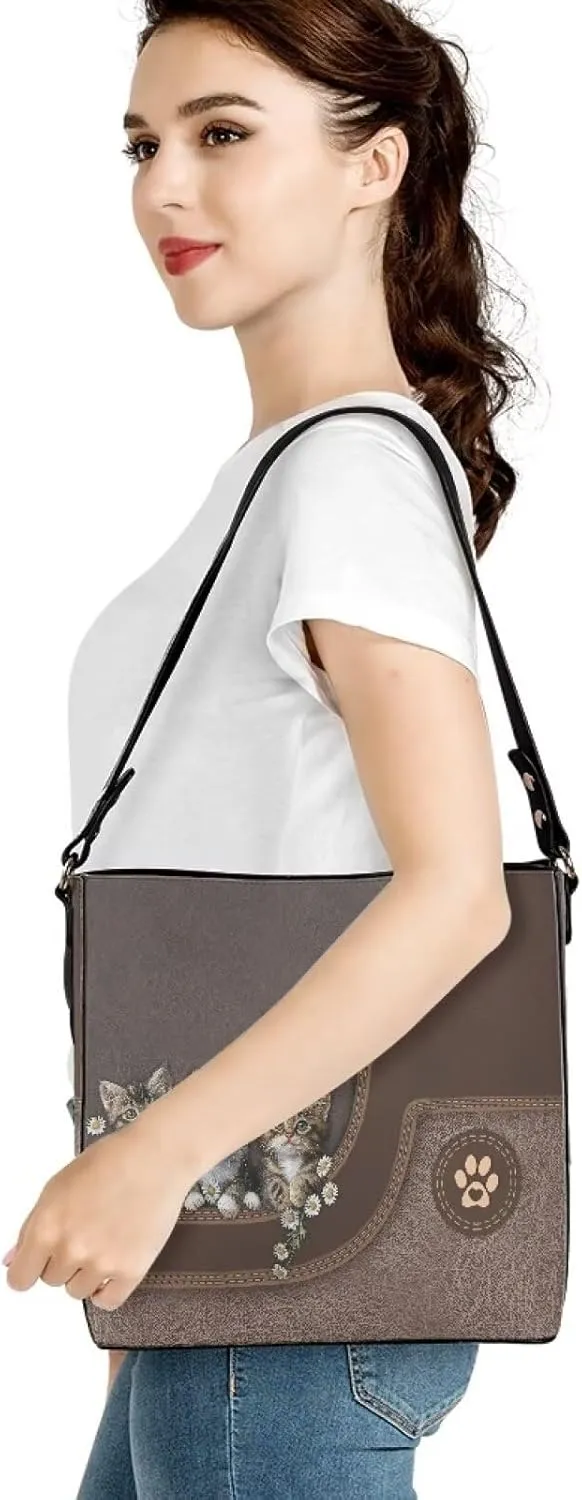 Rnyleeg Personalized Leather Crossbody Bag for Women Custom Name Shoulder Bag with Matching Customized Wallet 2 Pcs
