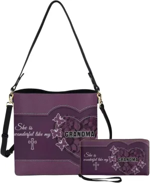 Rnyleeg Personalized Leather Crossbody Bag for Women Custom Name Shoulder Bag with Matching Customized Wallet 2 Pcs