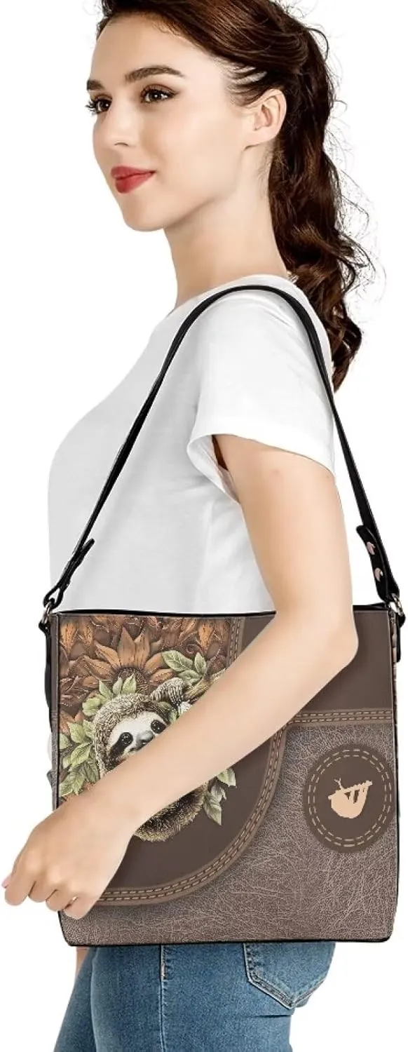Rnyleeg Personalized Leather Crossbody Bag for Women Custom Name Shoulder Bag with Matching Customized Wallet 2 Pcs