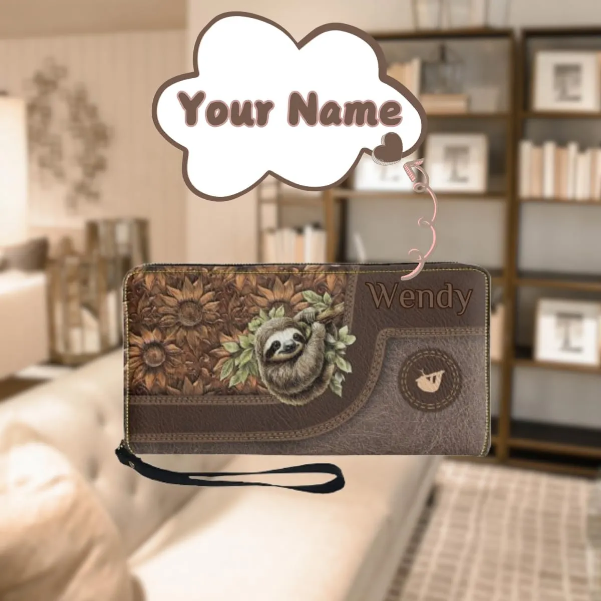 Rnyleeg Personalized Leather Crossbody Bag for Women Custom Name Shoulder Bag with Matching Customized Wallet 2 Pcs