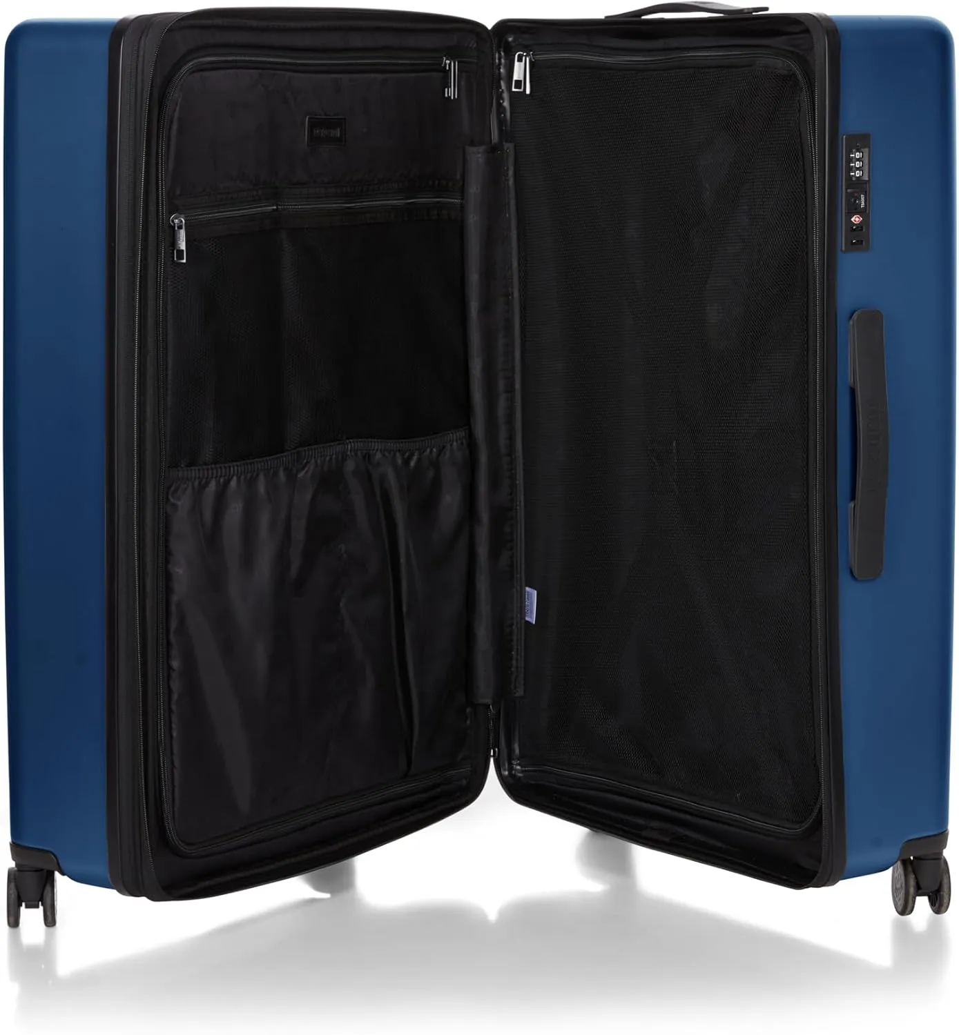 ROBERTO CAVALLI LOGO Luxury 3 Piece Luggage Set, Expandable Hard Shell Suitcases with 8 Spinner Wheels, Combination Lock Large Suitcase Set for Men and Women -Navy Blue