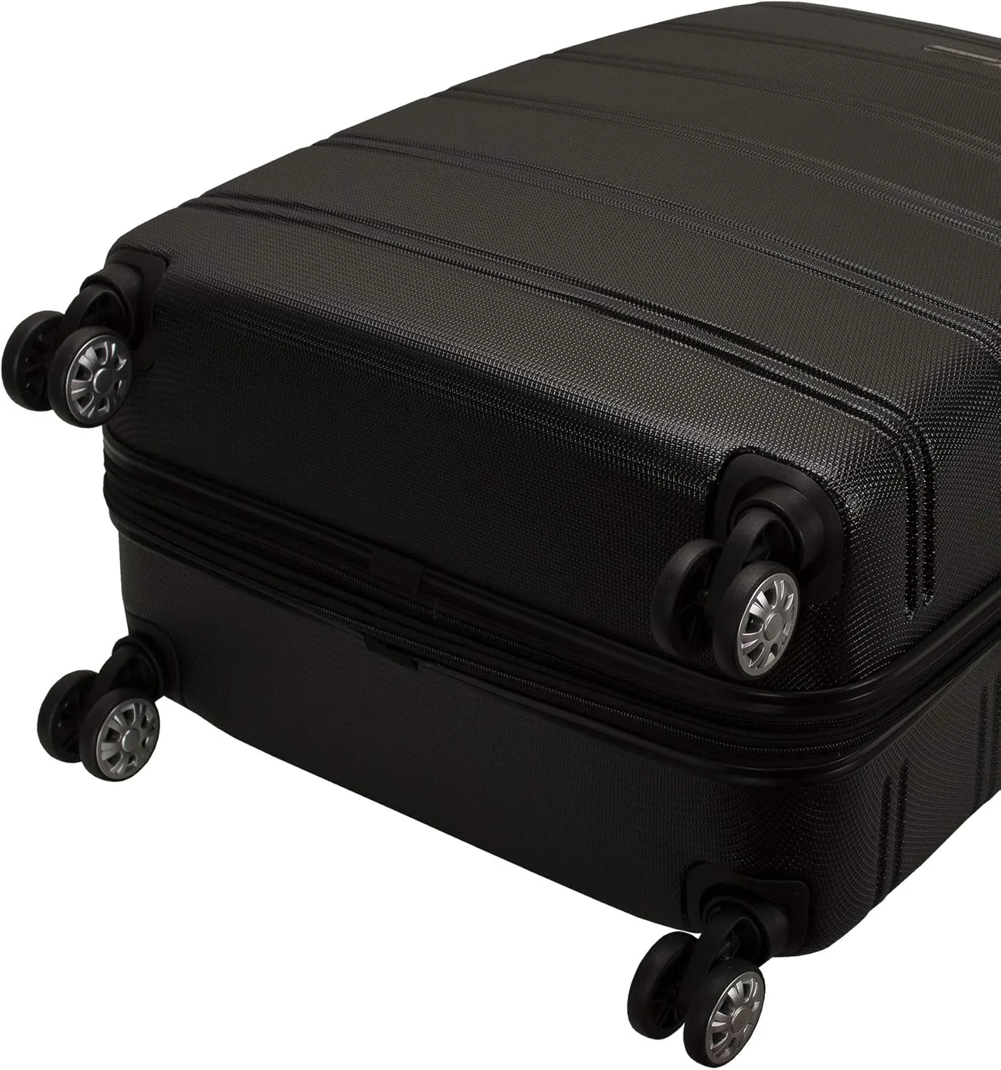 Rockland Melbourne Hardside Expandable Luggage with Spinner Wheels, Black, 3-Piece Set (20/24/28)