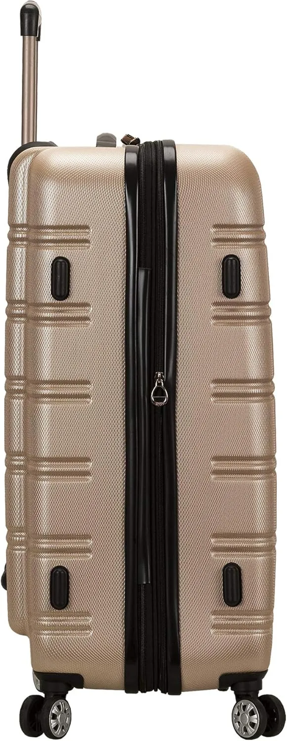 Rockland Melbourne Hardside Expandable Luggage with Spinner Wheels, Champagne, 3-Piece Set (20/24/28)
