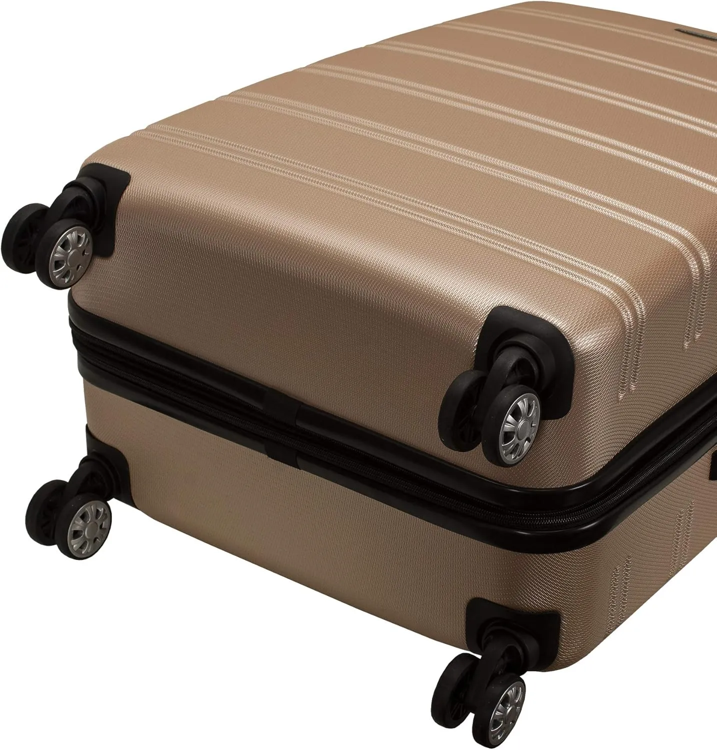Rockland Melbourne Hardside Expandable Luggage with Spinner Wheels, Champagne, 3-Piece Set (20/24/28)