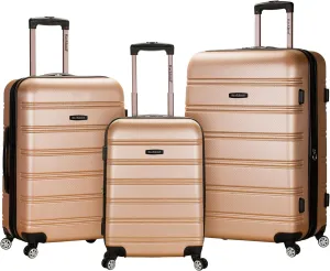 Rockland Melbourne Hardside Expandable Luggage with Spinner Wheels, Champagne, 3-Piece Set (20/24/28)