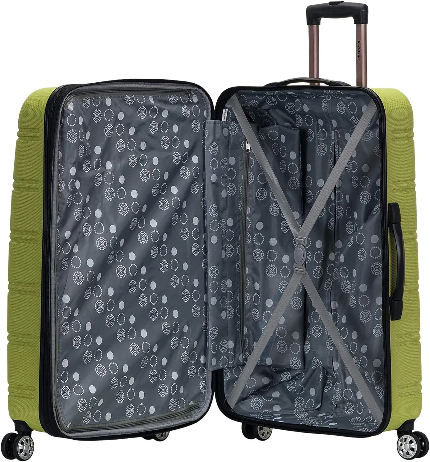 Rockland Melbourne Hardside Expandable Luggage with Spinner Wheels, Lime, 3-Piece Set (20/24/28)