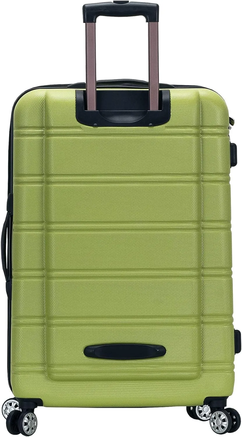 Rockland Melbourne Hardside Expandable Luggage with Spinner Wheels, Lime, 3-Piece Set (20/24/28)