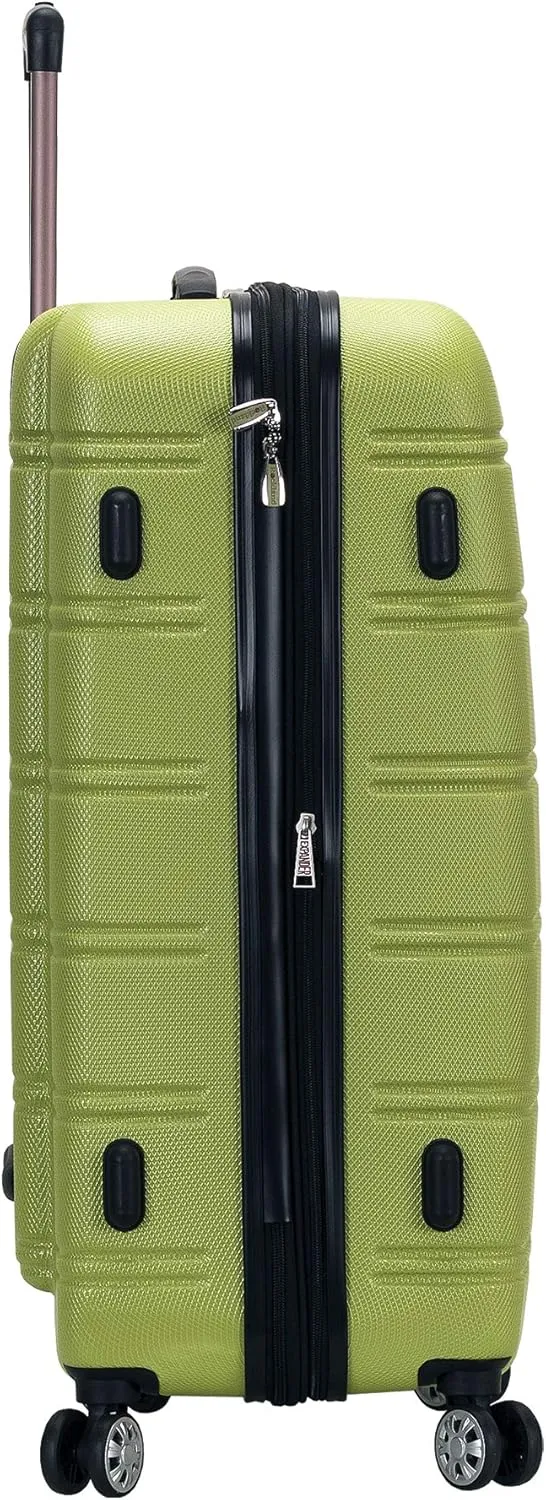 Rockland Melbourne Hardside Expandable Luggage with Spinner Wheels, Lime, 3-Piece Set (20/24/28)