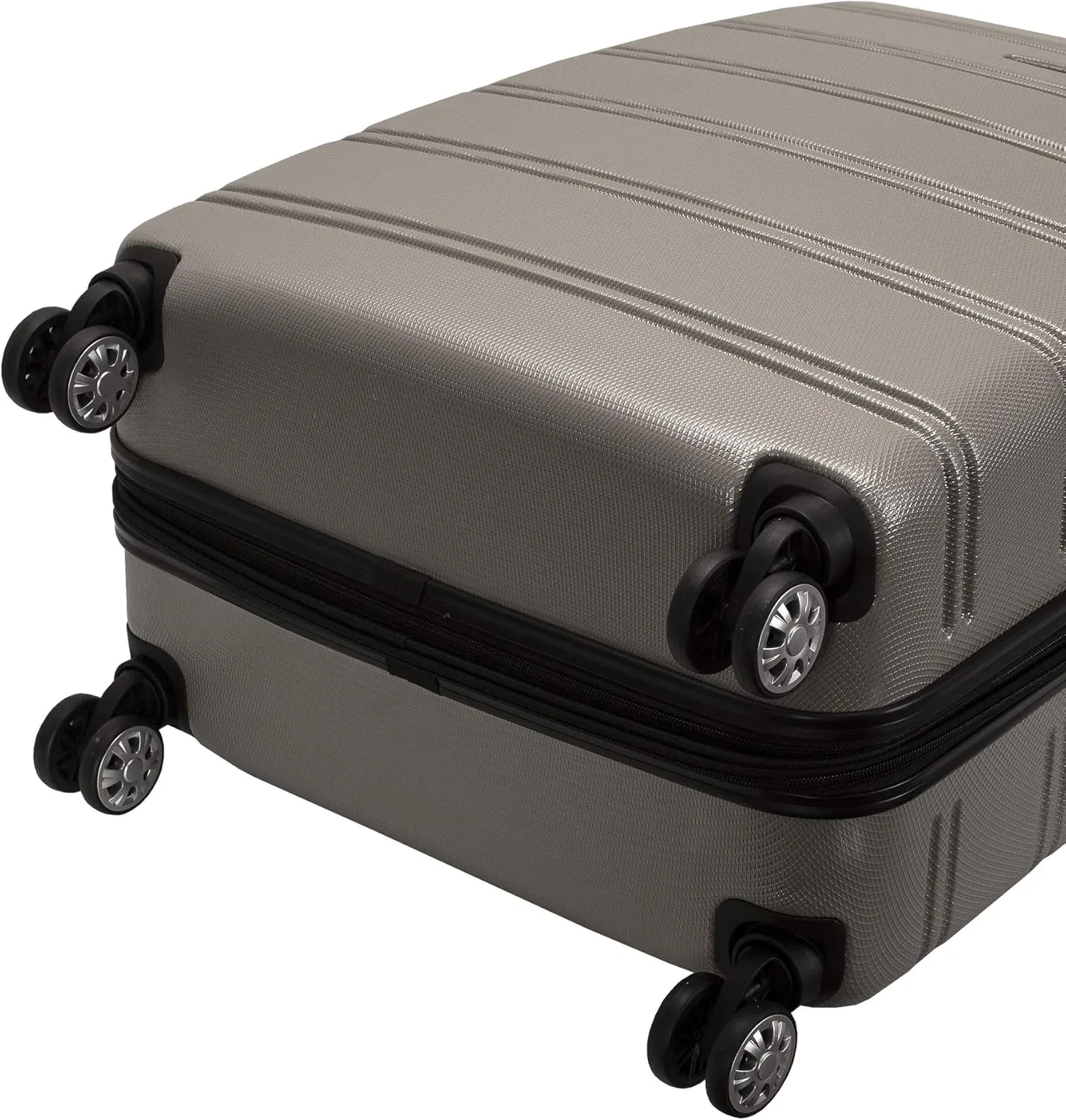 Rockland Melbourne Hardside Expandable Luggage with Spinner Wheels, Silver, 3-Piece Set (20/24/28)