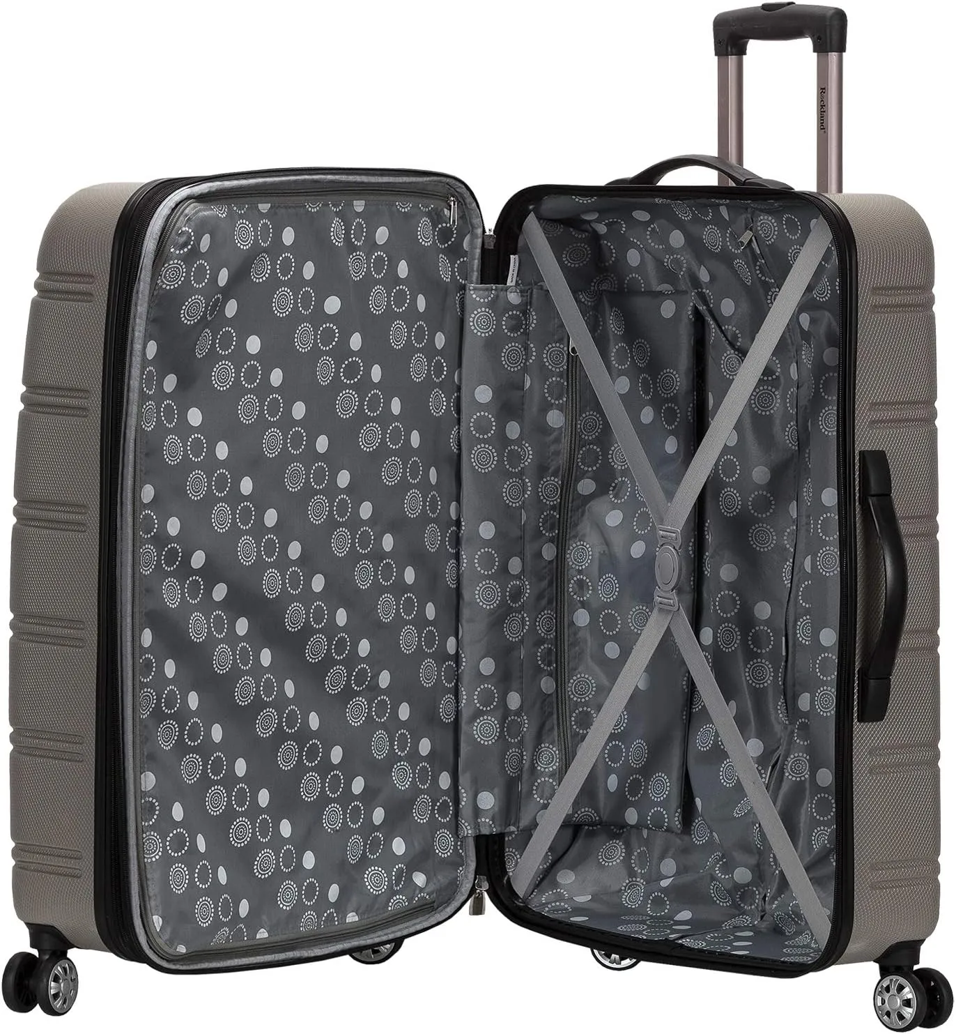 Rockland Melbourne Hardside Expandable Luggage with Spinner Wheels, Silver, 3-Piece Set (20/24/28)