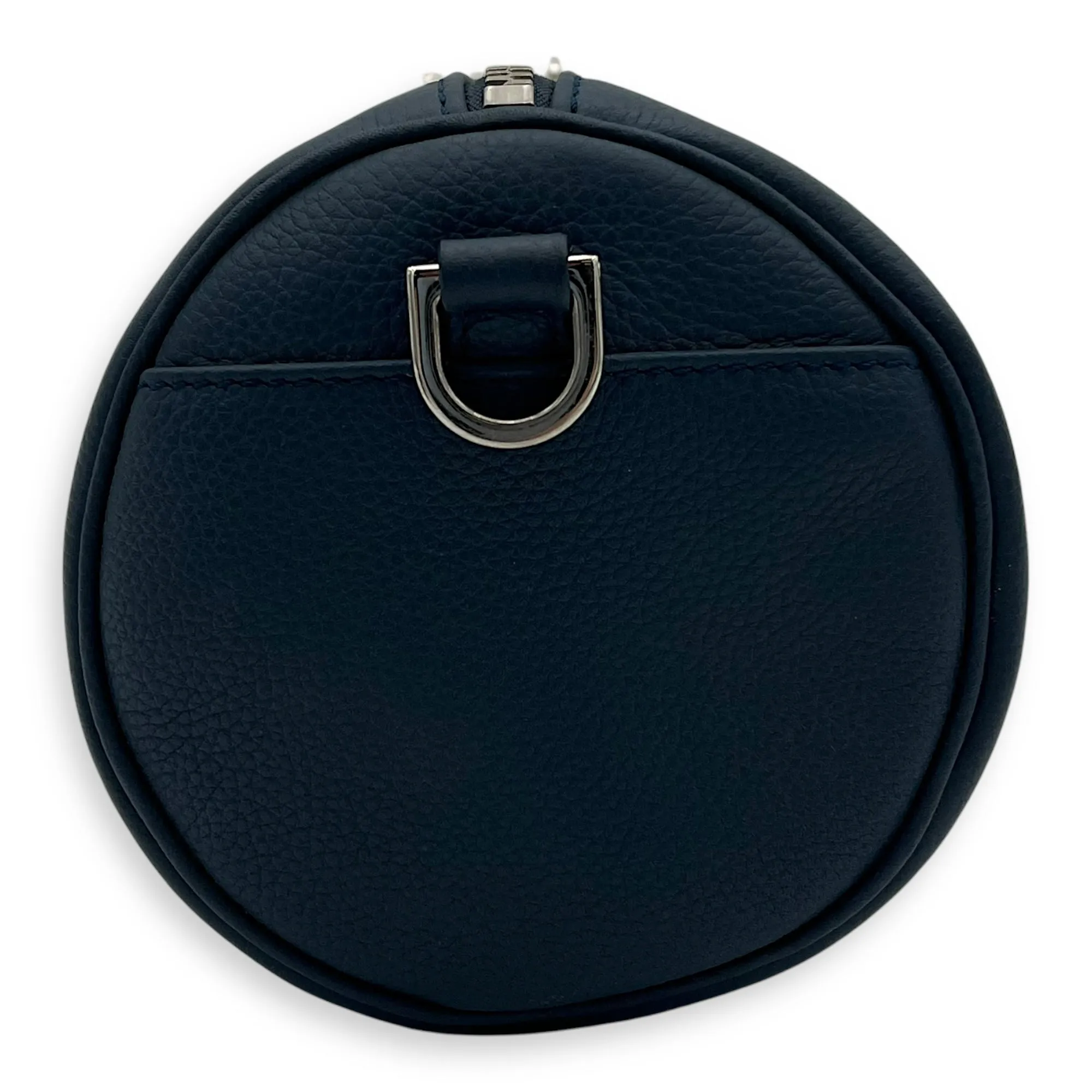 Roller Crossbody Bag Blue in Calfskin, Silver hardware