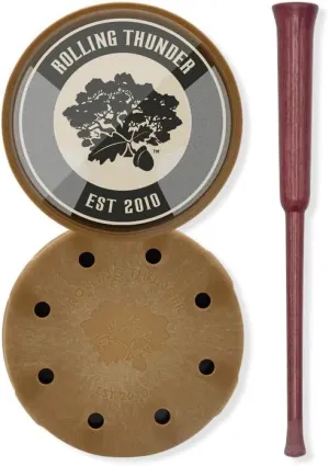 Rolling Thunder Thunderdome Crystal Pot Call with Purpleheart Striker, Brown