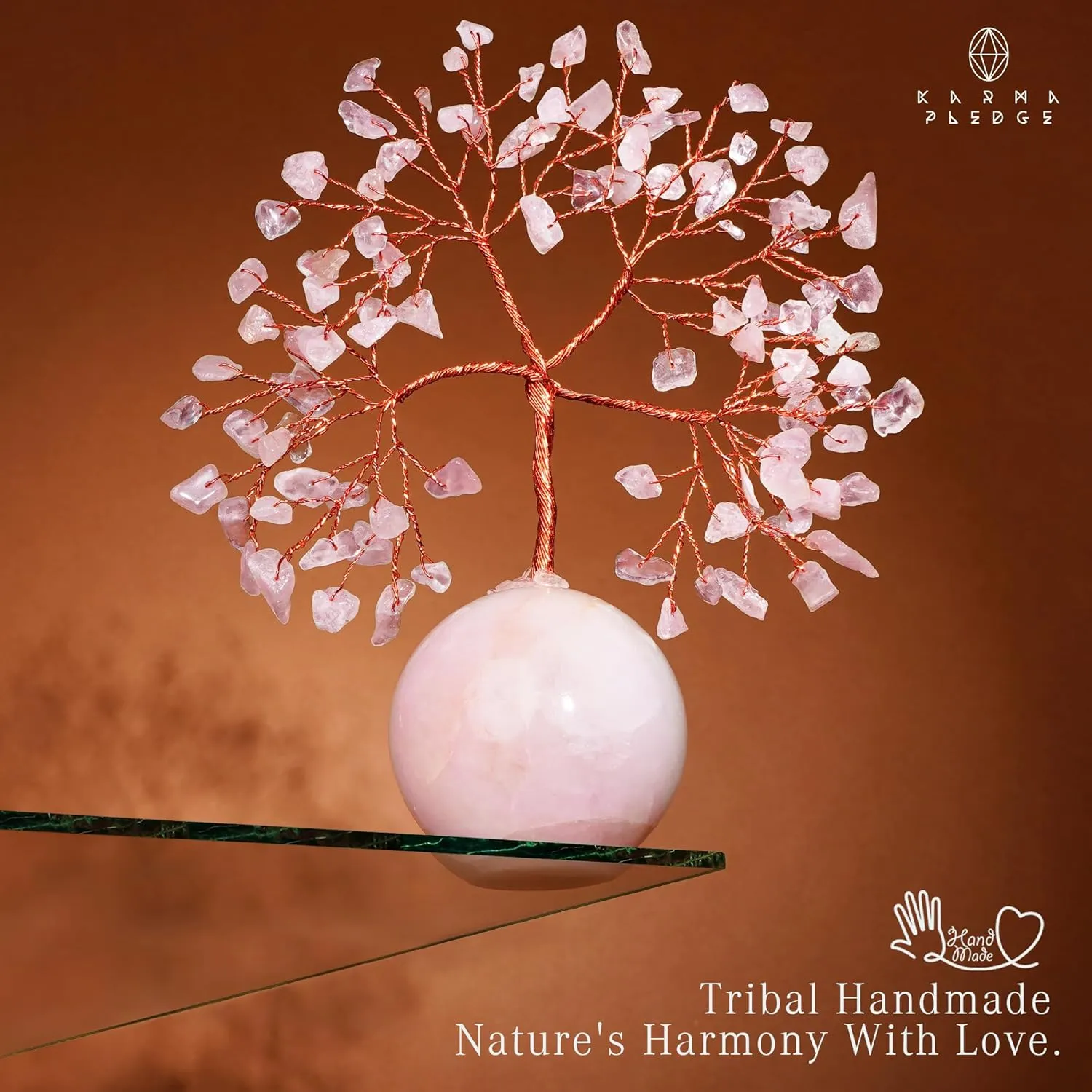 Rose Quartz Crystal Tree of Life Gifts for Women, Office Decor, Healing Crystal and Stones Chakra Tree for Positive Energy, Reiki Healing, Meditation, Good Luck, Spiritual, Birthday Gifts