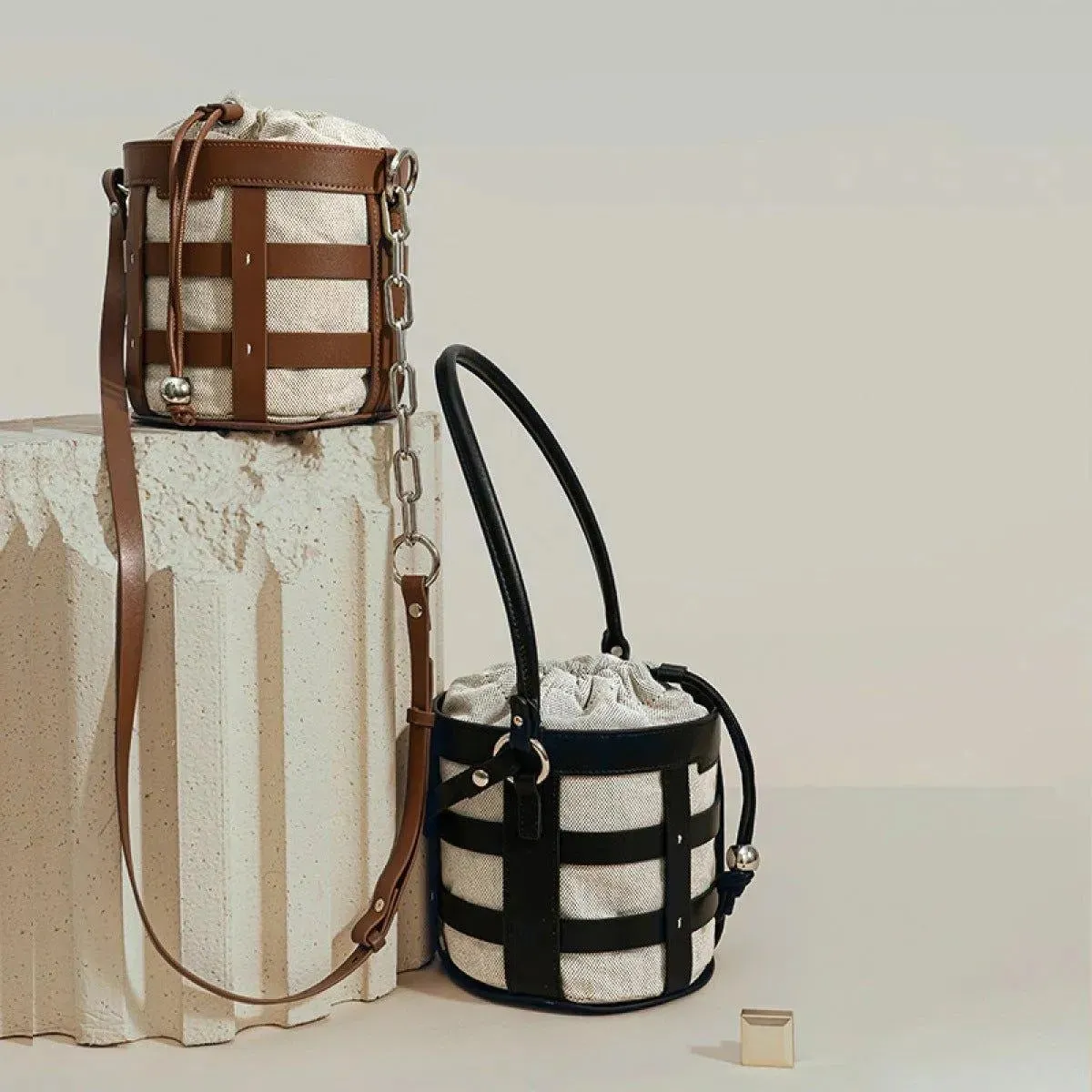 Round Bucket Shoulder Bag