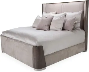 Roxbury Park E King Dual-Panel Platform Bed in Slate Velvet