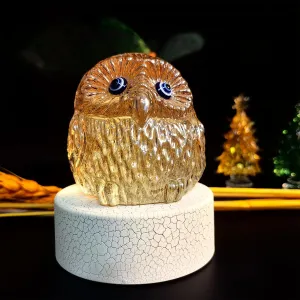 Royce Crystal Owl Night Light - Home Decor Accents Figurines for Office, Gifts for Owl Lovers