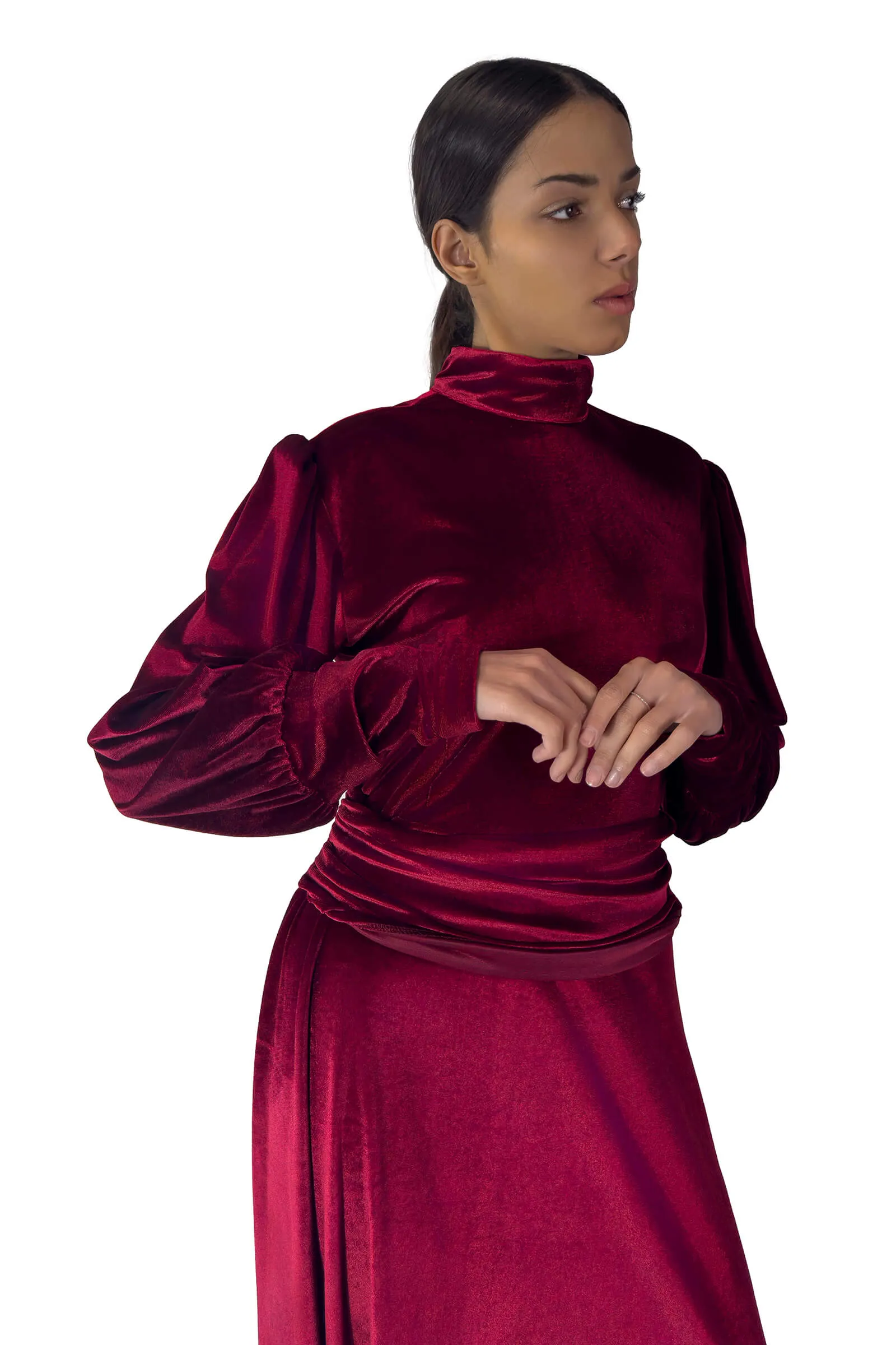 Ruby Radiance Velvet Maxi Dress