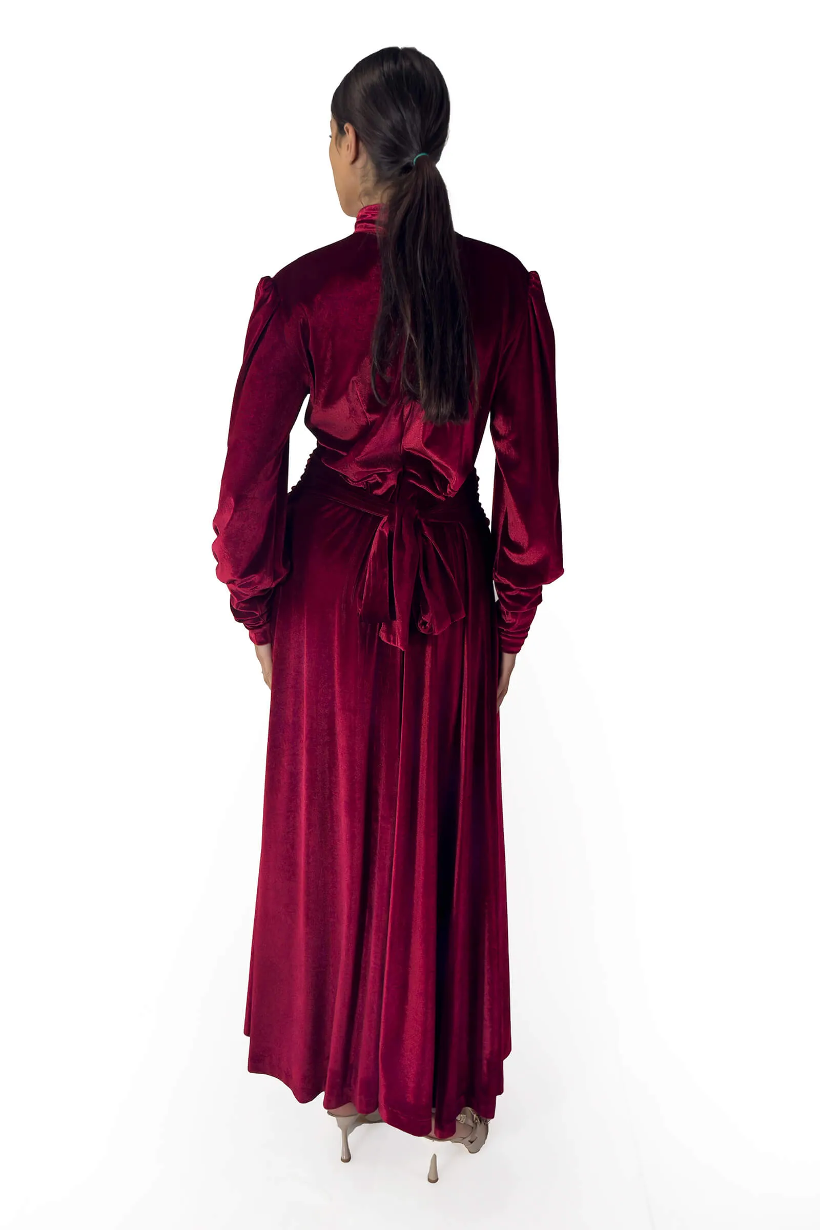 Ruby Radiance Velvet Maxi Dress