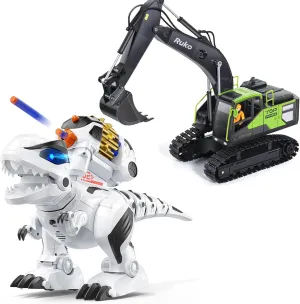 Ruko 8809 Remote Control Dinosaur and 1661 RC Excavator