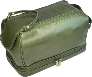 RusticTown Leather Toiletry Bag for Men - Travel Shaving Dopp Kit - Bathroom Shower Toiletries Organizer - Cosmetic Make up Bag for Women