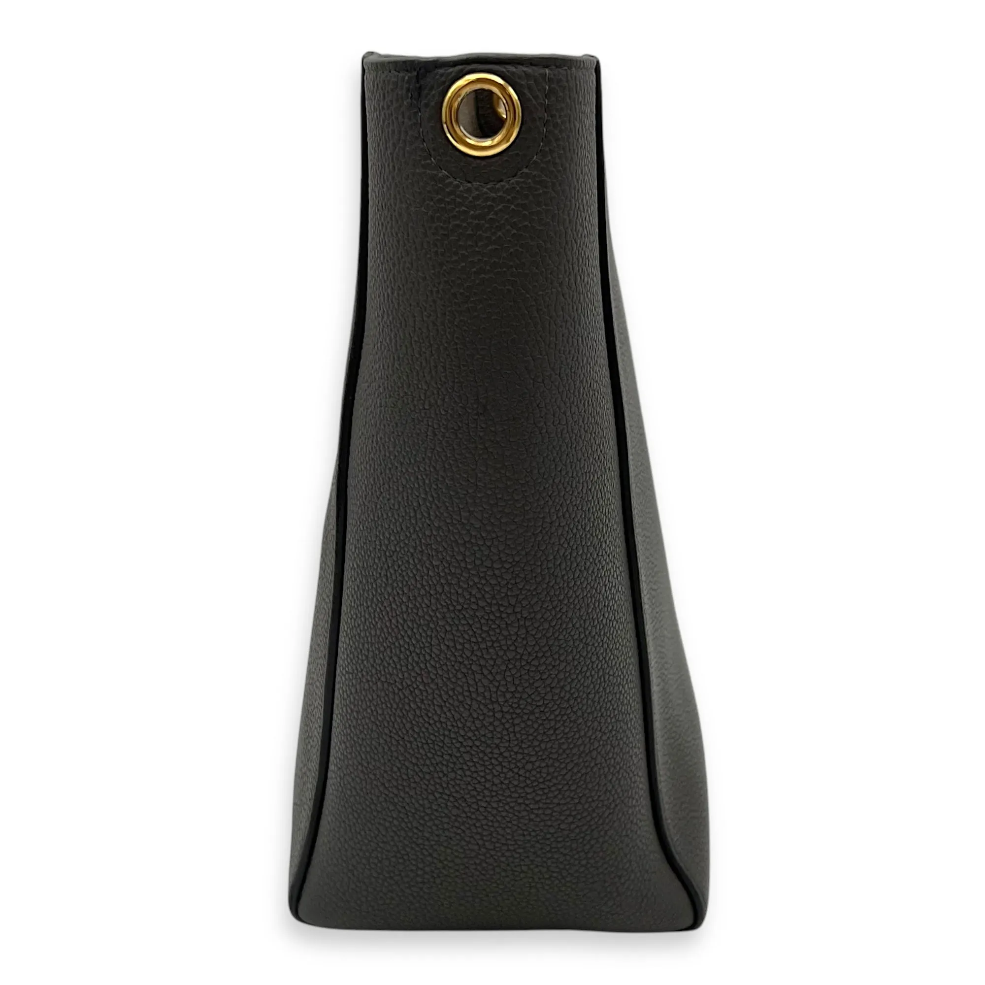 Sangle Bucket Bag Grey in Calfskin, Gold hardware
