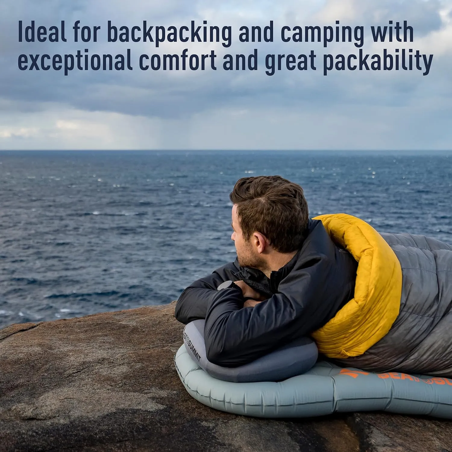 Sea to Summit Aeros Premium Inflatable Travel Pillow, Deluxe (22 x 14), Grey