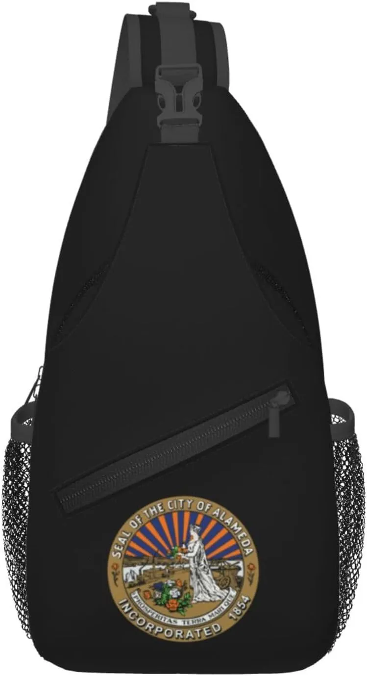 Seal Of Alameda, California Crossbody Bags For Women Men Chest Backpack Gym Shoulder Bag Travel Outdoor Sports Casual Crossbody Bags