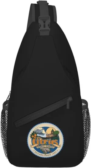 Seal Of Citrus County, Florida Crossbody Bags For Women Men Chest Backpack Gym Shoulder Bag Travel Outdoor Sports Casual Crossbody Bags