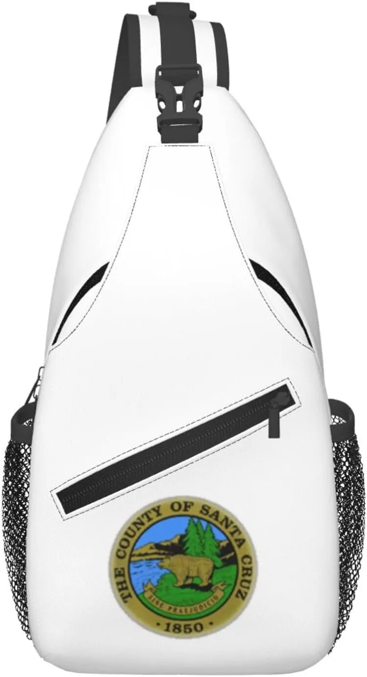Seal Of Santa Cruz County, California Crossbody Bags For Women Men Chest Backpack Gym Shoulder Bag Travel Outdoor Sports Casual Crossbody Bags