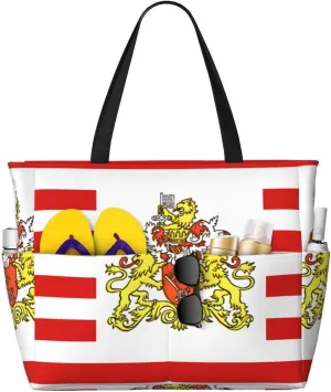 Senate of Bremen flag Print 28L Beach Tote Bag, Water-resistant Travel Tote, Lightweight Gym & Camping Carryall