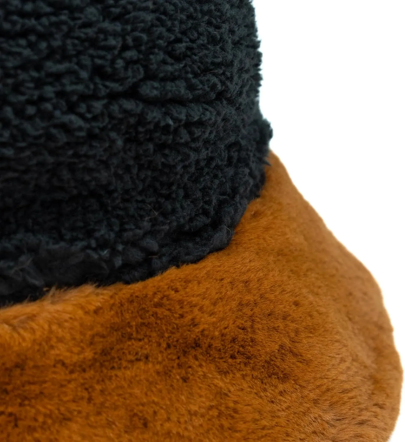 Sherpa Faux Fur Reversible Bucket Hat for Women - Furry Bucket Hat - Sherpa Bucket Hat for Winter