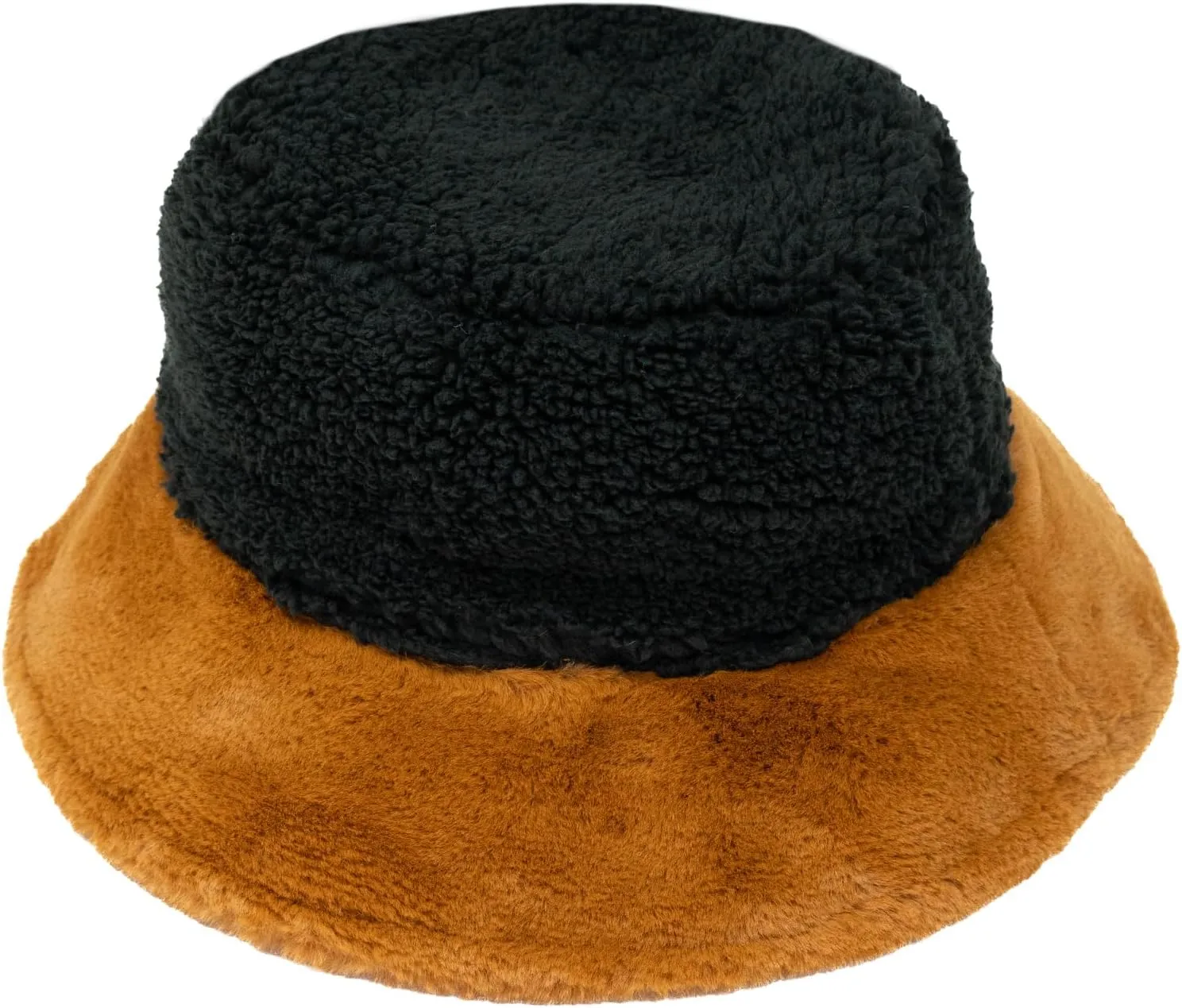 Sherpa Faux Fur Reversible Bucket Hat for Women - Furry Bucket Hat - Sherpa Bucket Hat for Winter