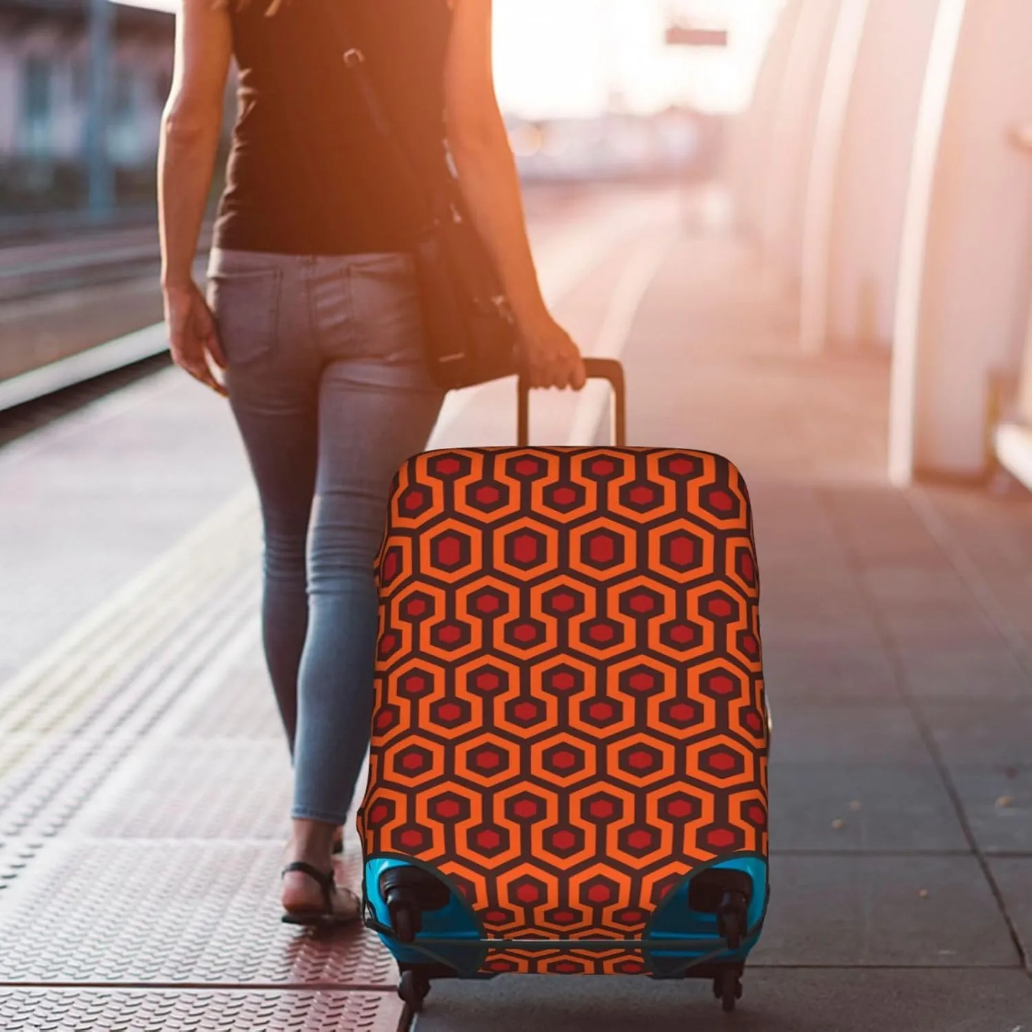 Shining Overlook Print Luggage Cover For Suitcases, Elastic Travel Bag For Luggage, Stylish Design