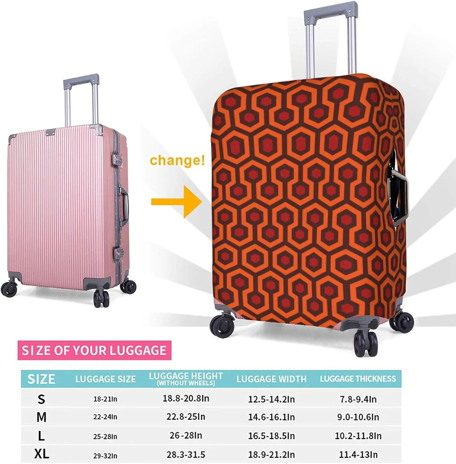 Shining Overlook Print Luggage Cover For Suitcases, Elastic Travel Bag For Luggage, Stylish Design