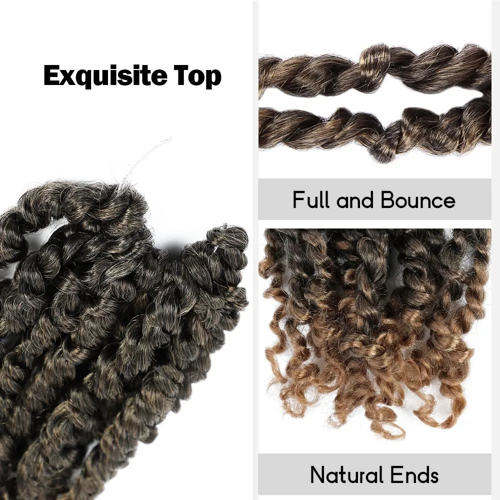 Short Passion Twist Hair 10 Inch Pre-twisted Passion Twists Crochet Hair Ombre Honey Blonde Pre-looped Synthetic Crochet Braids (7 Packs,T27)