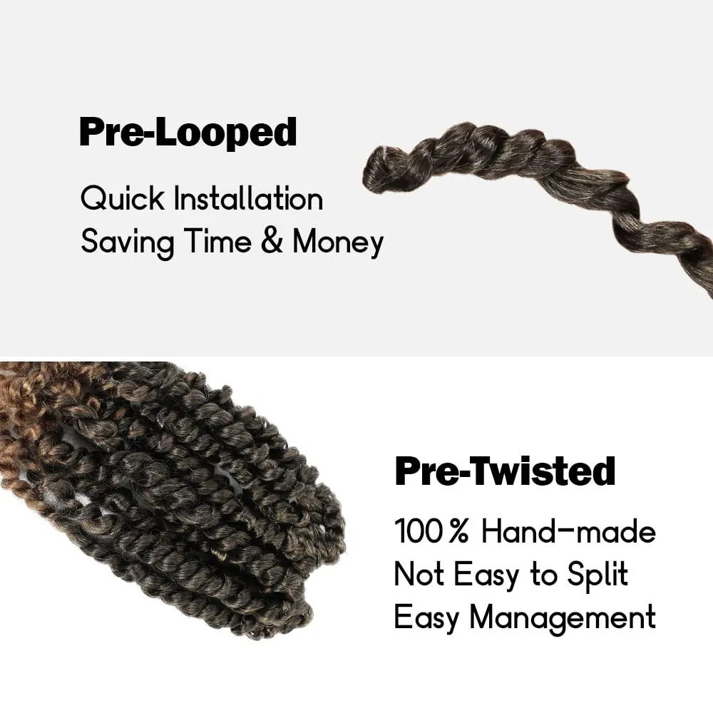 Short Passion Twist Hair 10 Inch Pre-twisted Passion Twists Crochet Hair Ombre Honey Blonde Pre-looped Synthetic Crochet Braids (7 Packs,T27)