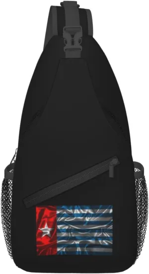 Silk Style Morning Star Flag Crossbody Bags For Women Men Chest Backpack Gym Shoulder Bag Travel Outdoor Sports Casual Crossbody Bags