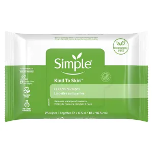 Simple Sensitive Skin Makeup Removing Cleansing Wipes No Harsh Chemicals, 25 Count (Pack of 3)
