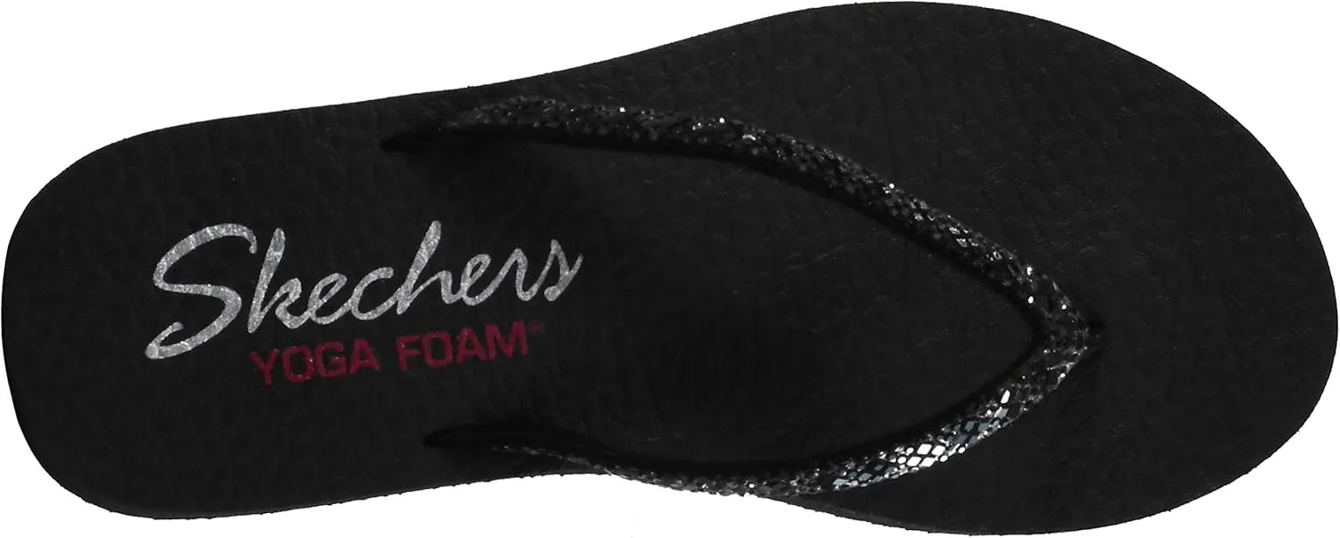 Skechers Women's Meditation Perfect 10 Square Rhinestone Embellished Thong
