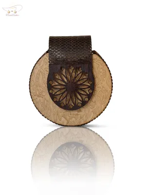 Skin and Black Wooden Crossbody Bag
