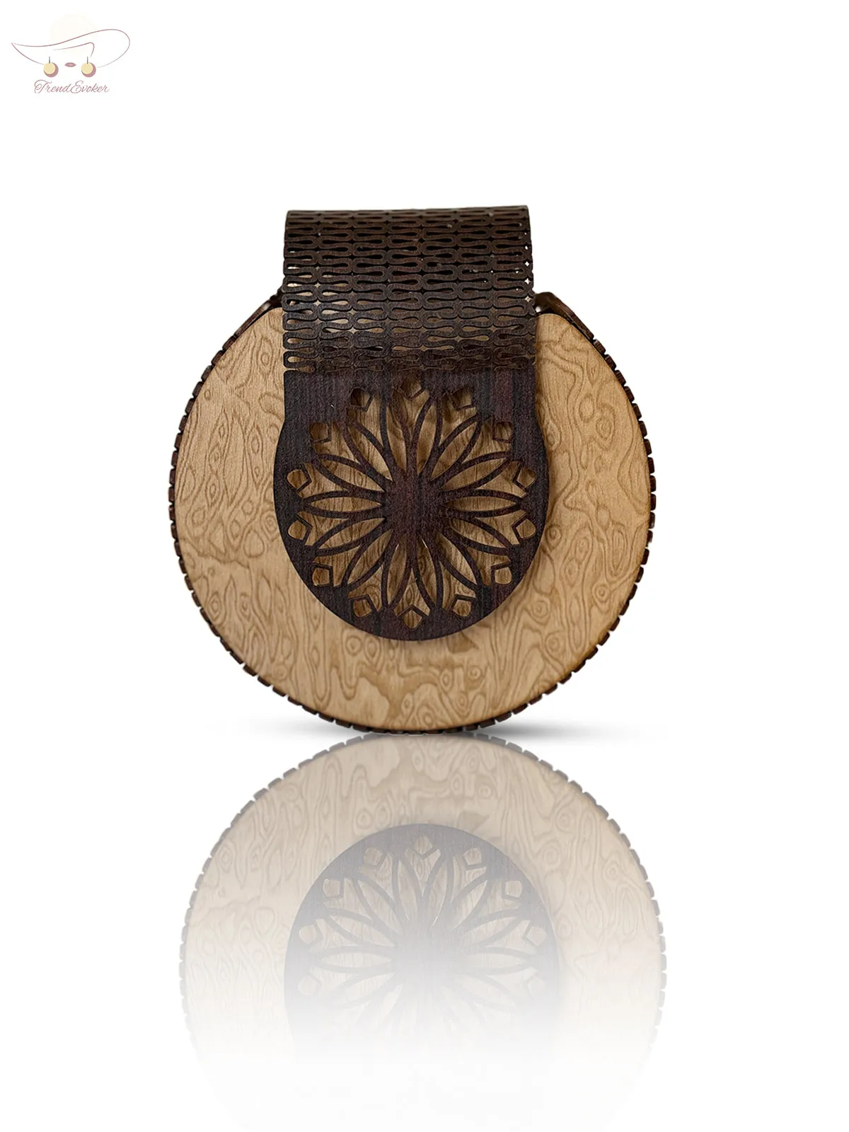 Skin and Black Wooden Crossbody Bag