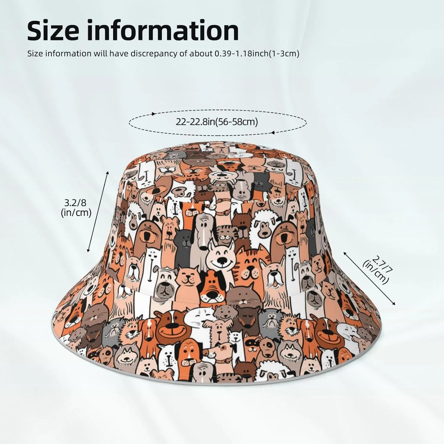 Sky Blue Tie Dye Bucket Hat for Women Men Teens Double-Side-Wear Reversible Summer Beach Sun Hat Packable Fisherman Cap